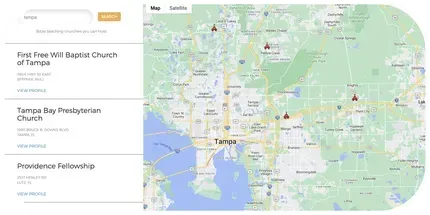 Church directory map on TrueLife.org